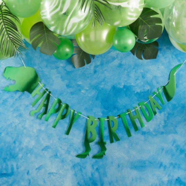 Actual product image Ginger Ray Happy Birthday garland dinosaur