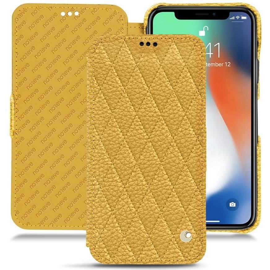 Noreve Lederschutzhülle horizontal (Apple iPhone XS Max), Smartphone Hülle, Orange