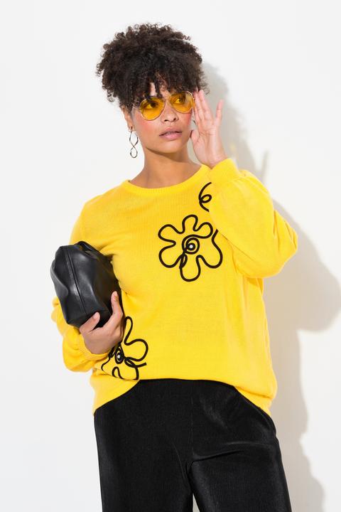 Produktbild Miamoda Pullover, Blumen, Ballon-Langarm (56)