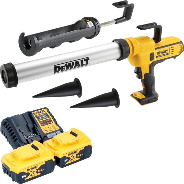 Image du produit DeWalt DCE 581 P2K Pistolet à cartouche sans fil 18 V 310 ml + 2x batterie 5,0 Ah + chargeur + mallette