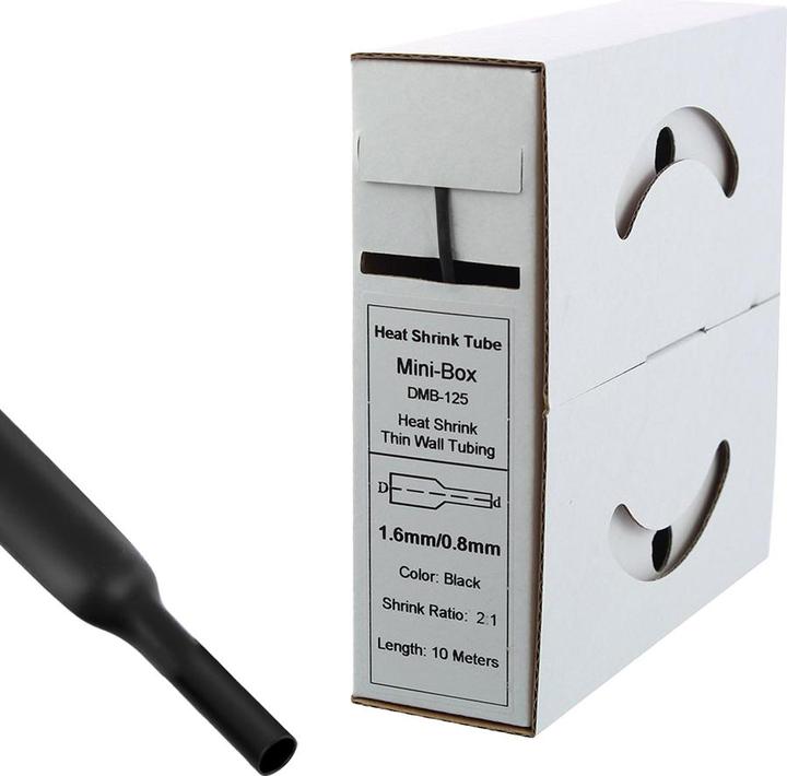 Image du produit Offgridtec 10m de gaine thermorétractable 1,6mm>0,8mm noir (1 x)