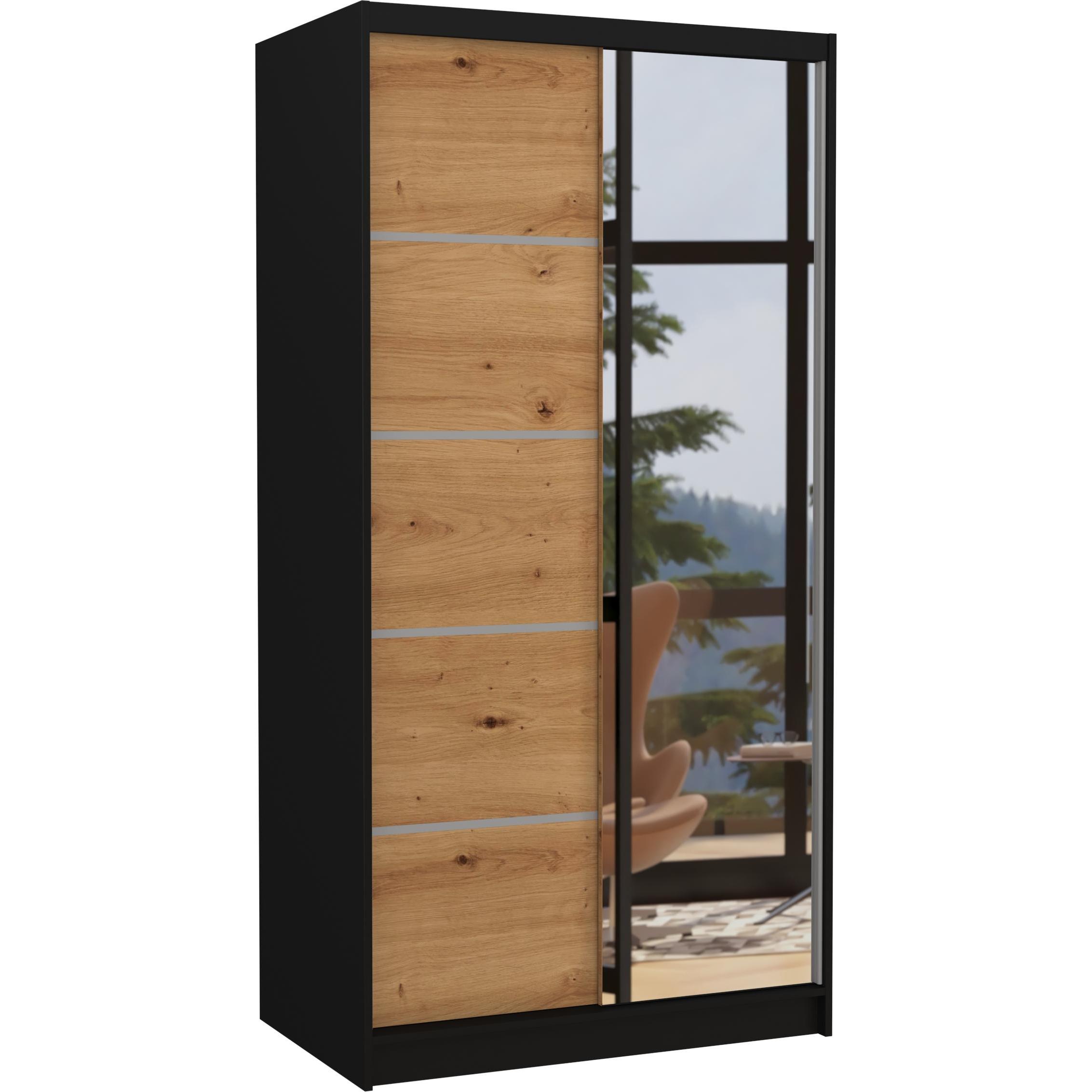 ADRK Furniture, Kleiderschrank, Verspiegelter Schiebeschrank ORLANDO 100