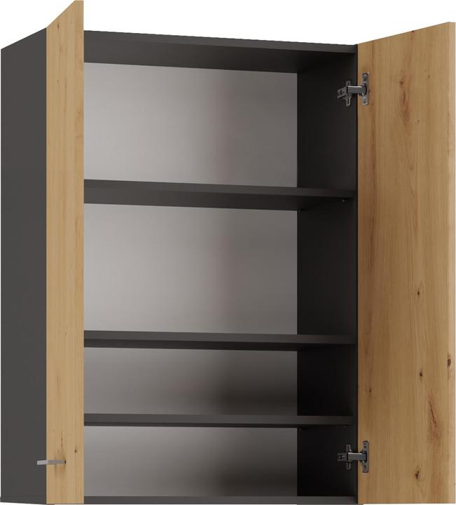 Produktbild Topeshop Waschmaschinenschrank POLA MINI DD 64x30xH90 anthrazit|artisan (64 x 30 x 90 cm)