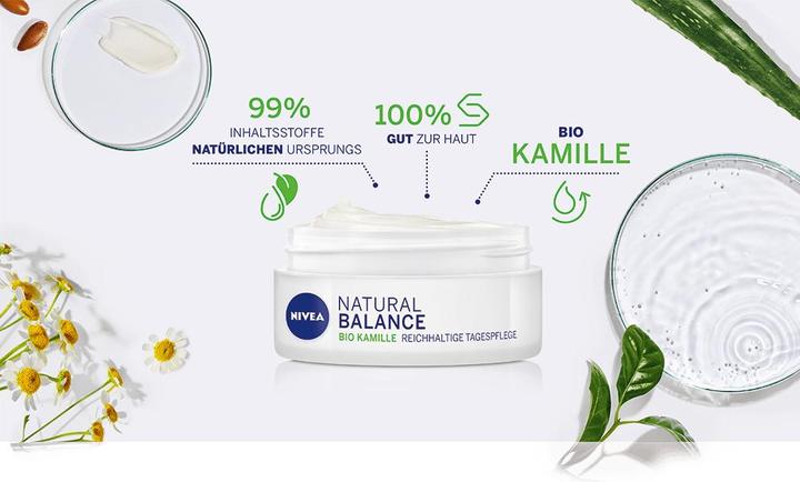 Immagine prodotto NIVEA Crema idratante con camomilla biologica, olio di jojoba e mandorla, per pelli da giorno, secche e