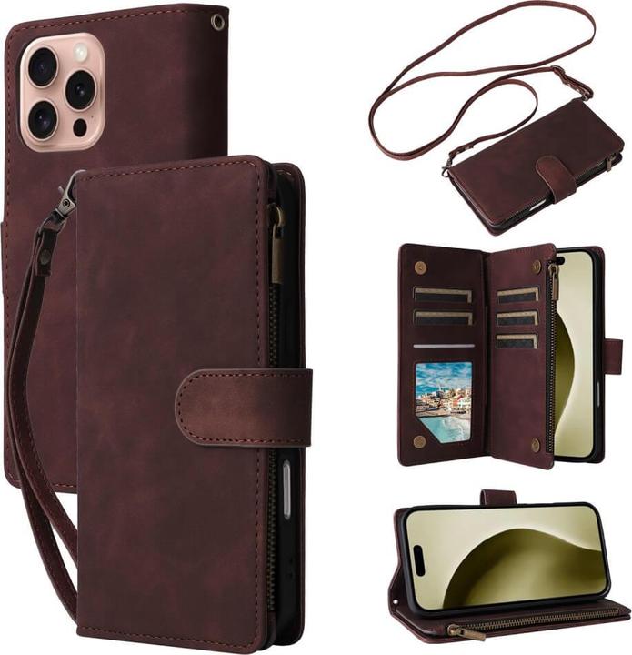 Produktbild Cover-Discount iPhone 16 Pro - Brieftaschen Hülle mit Umhängeband (Apple iPhone 16 Pro)