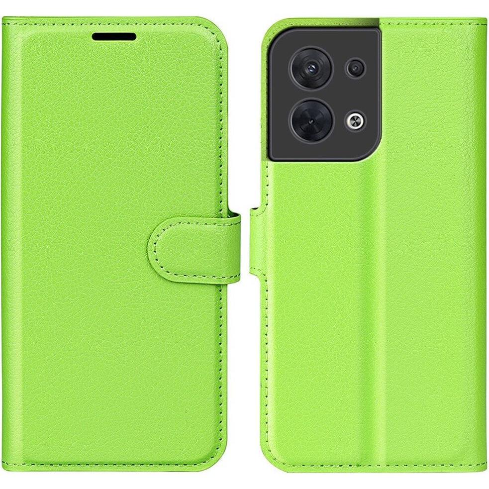 Cover-Discount OPPO Reno8 - Leder Etui Hülle grün (Oppo Reno 8), Smartphone Hülle, Grün