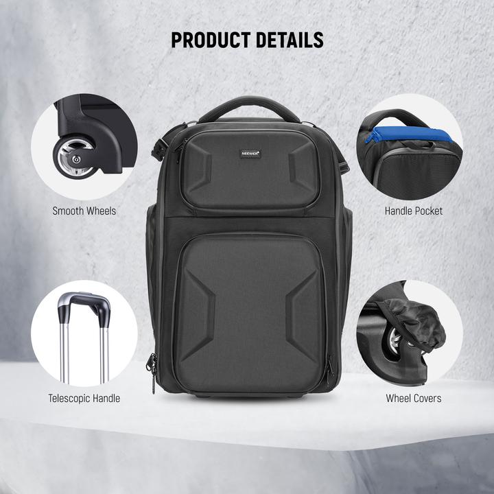 Actual product image Neewer 2-in-1 Pull Bar Rolling Camera Backpack (Photo backpack, 46.40 l)