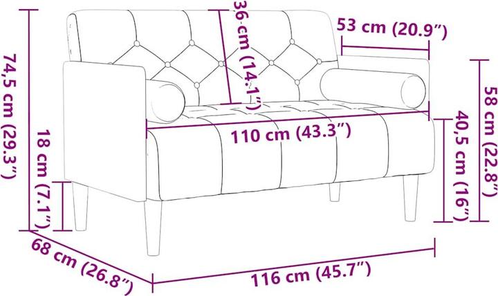 Produktbild vidaXL Zweiersofa