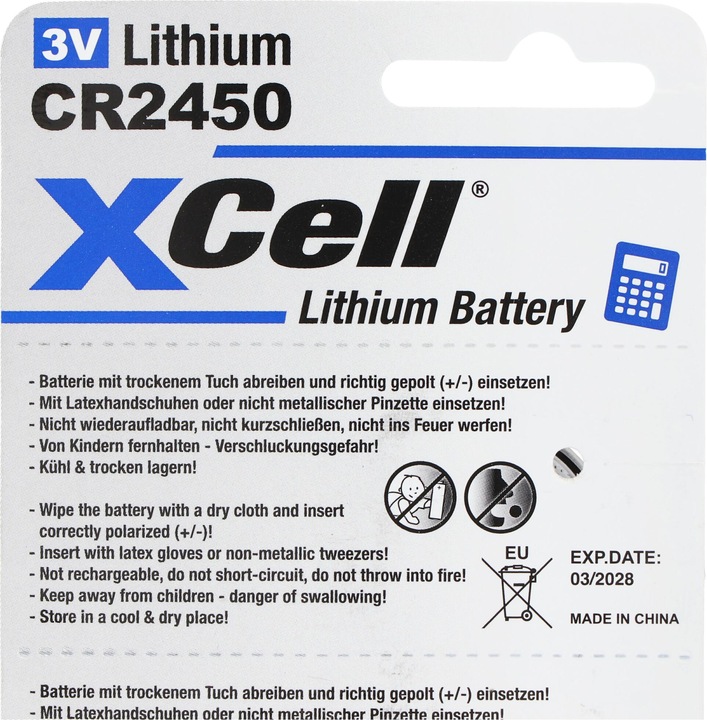 Produktbild XCell 5er-Sparset Batterie CR2450 (5 Stk., CR2450, 620 mAh)