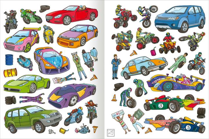Image du produit Le cahier d'autocollants super épais - Véhicules