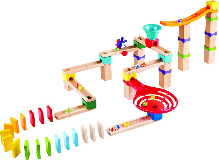 Actual product image Hape Fast marble run with dominoes