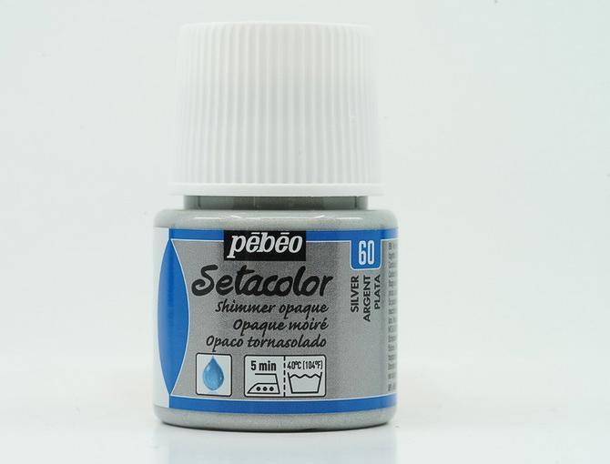 Actual product image Pebeo Setacolor Opaque (Shimmering silver, 45 ml)