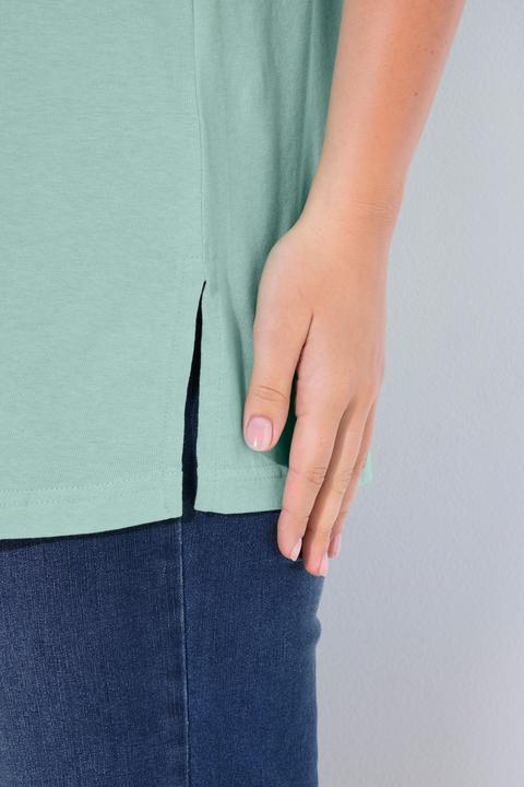 Actual product image Ulla Popken Basic Round Neck Short Sleeve Relaxed Fit Tee (62)