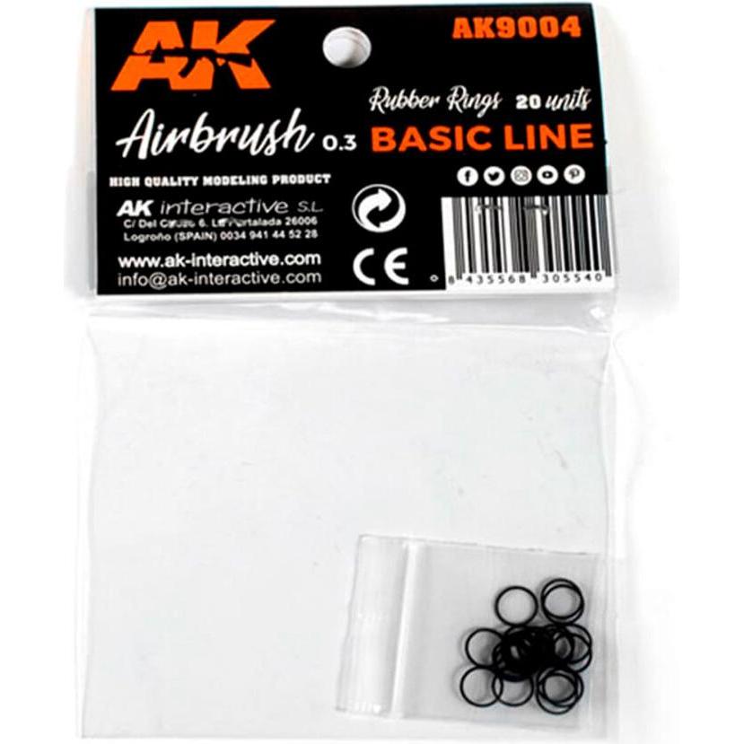 AK Interactive Rubber Rings - 20 units (Airbrush Basic Line 0.3)