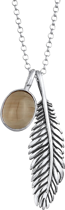 Produktbild Kuzzoi Edelsteinkette, Feder, Multipendants (Quarz, 925er Sterling Silber, 60 cm)