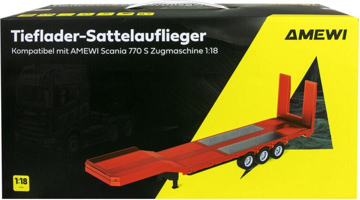 Produktbild Amewi Tieflader-Sattelauflieger Dreiachser für Scania 1:18 rot