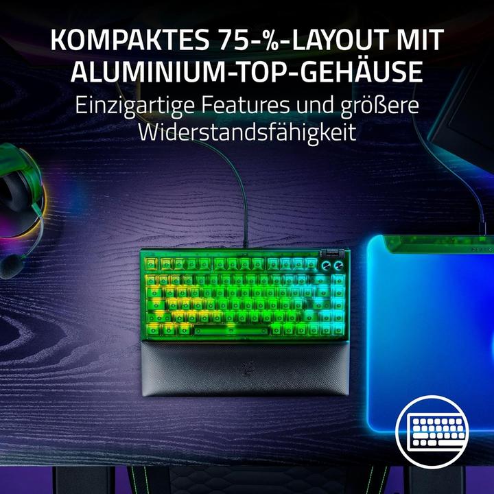 Produktbild Razer Blackwidow V4 75% Phantom Green (US, Kabelgebunden)