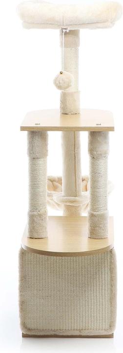 Produktbild Fudajo Kratzbaum Holz Beige 106cm Katzenkratzbaum Katzenbaum Katzenmöbel Katze (106 cm, Beige, Holz)