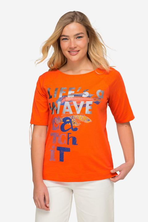 Produktbild Laurasøn T-Shirt, Schrift-Print, Halbarm mit Raffung, OEKO-TEX MIG (L)