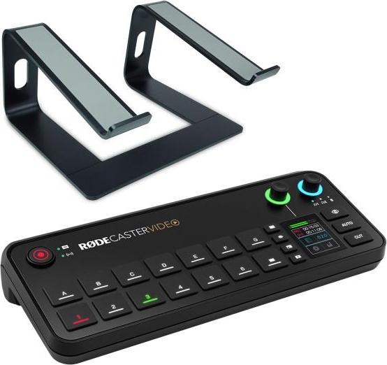 RØDE Rodecaster Video Produktions-Konsole mit Laptopständer BK