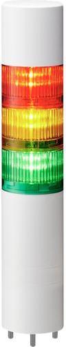Actual product image Patlite Signal tower with buzzer Green / Red / Yellow 385mA 24V LR6 Surface mounting IP67 / IP69K Plug M12