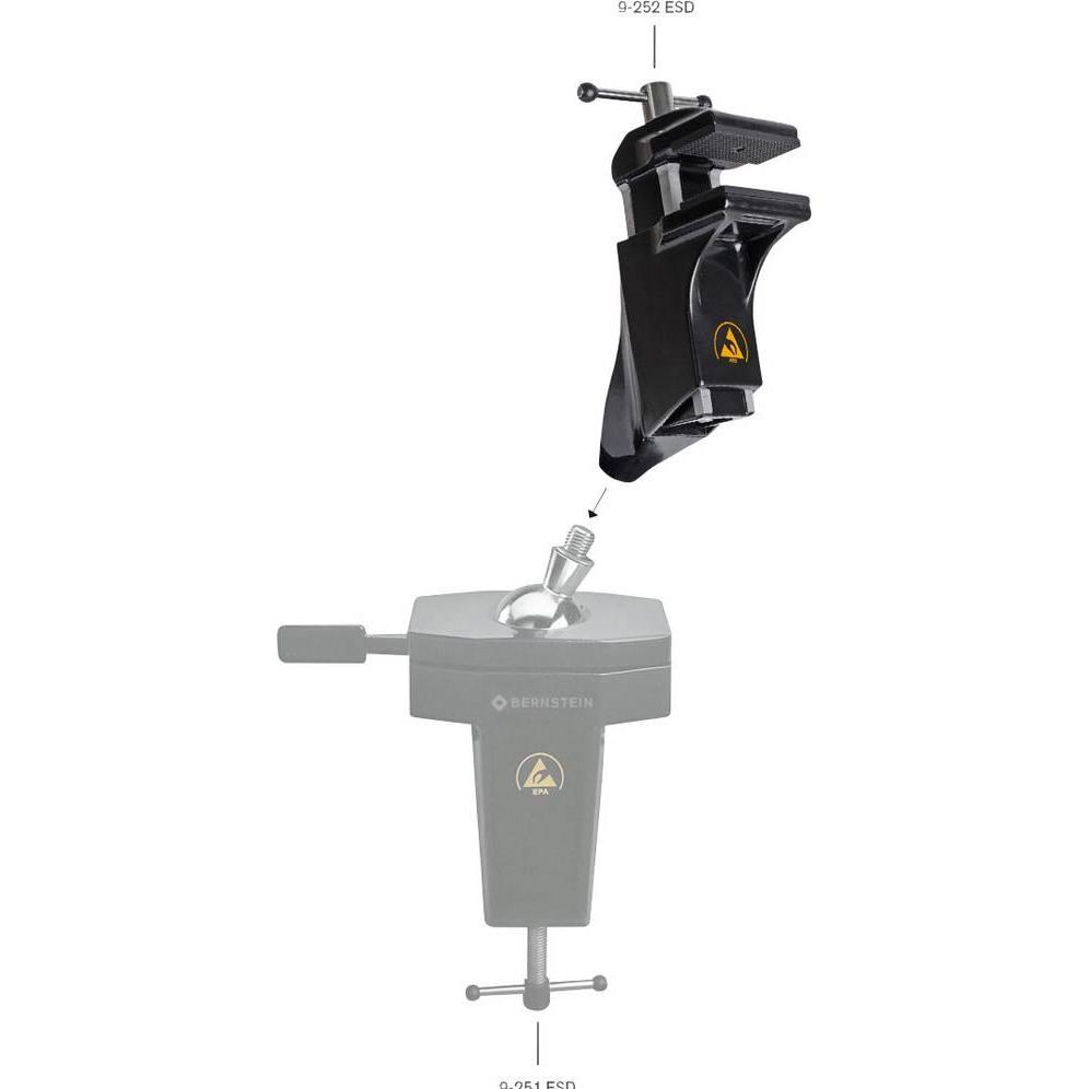 Bernstein, Schraubstock + Zwinge, Screw mounting vice dissipative surface (70 mm)