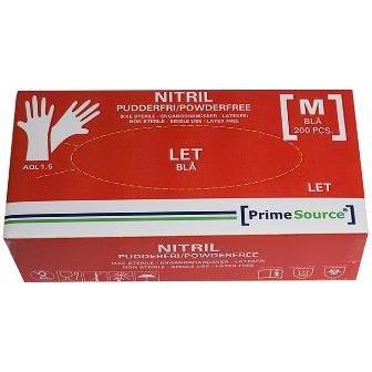 Prime Source, Guanti di sicurezza, Handske Engangs LET str M uden Pudder Nitrile AQL 1.5 Blå, 200 pezzi/pz. (M)