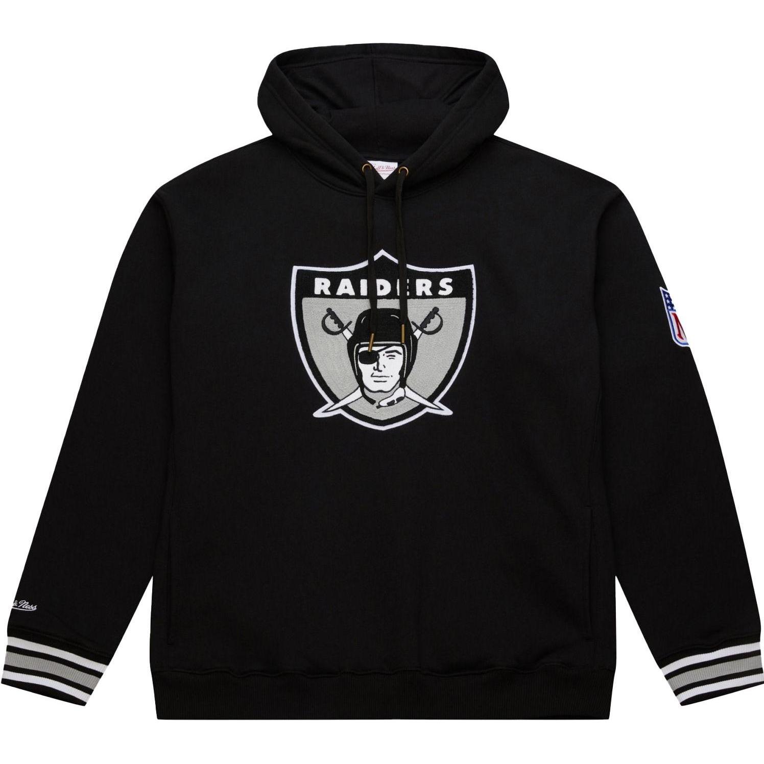 Mitchell & Ness, Herren, Pullover, Fleece Hoody - STITCH Oakland Raiders - S, Schwarz, (S)