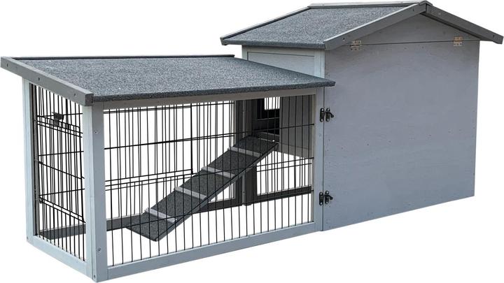 Produktbild Wiltec Hühnerstall 1440x525x685mm Freilauf Holz Hühnerhaus Kotwanne Freigehege