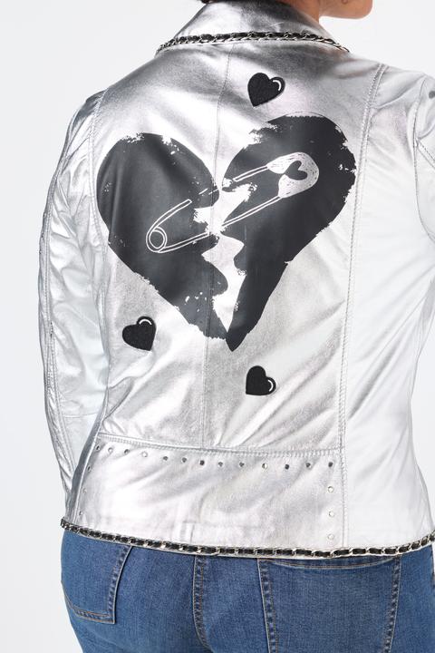 Immagine prodotto Angel of Style Leder-Bikerjacke, echtes Leder, Beschichtung, Rücken-Print (44)