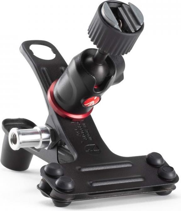 Actual product image Manfrotto Spring Clamp, Universalklammer Cold Shoe mit Kugelkopf und Blitzschuh (Tripod remote control)