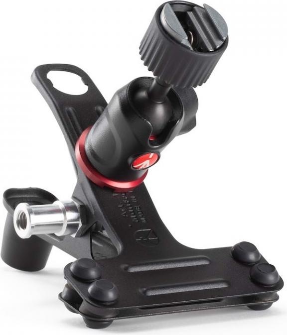 Actual product image Manfrotto Spring Clamp, Universalklammer Cold Shoe mit Kugelkopf und Blitzschuh (Stand clamp)