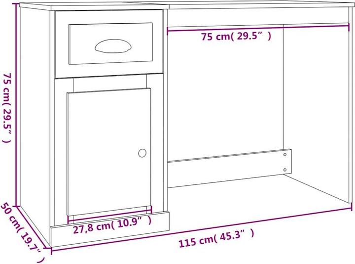 Immagine prodotto vidaXL Schreibtisch (115 x 50 x 75 cm)