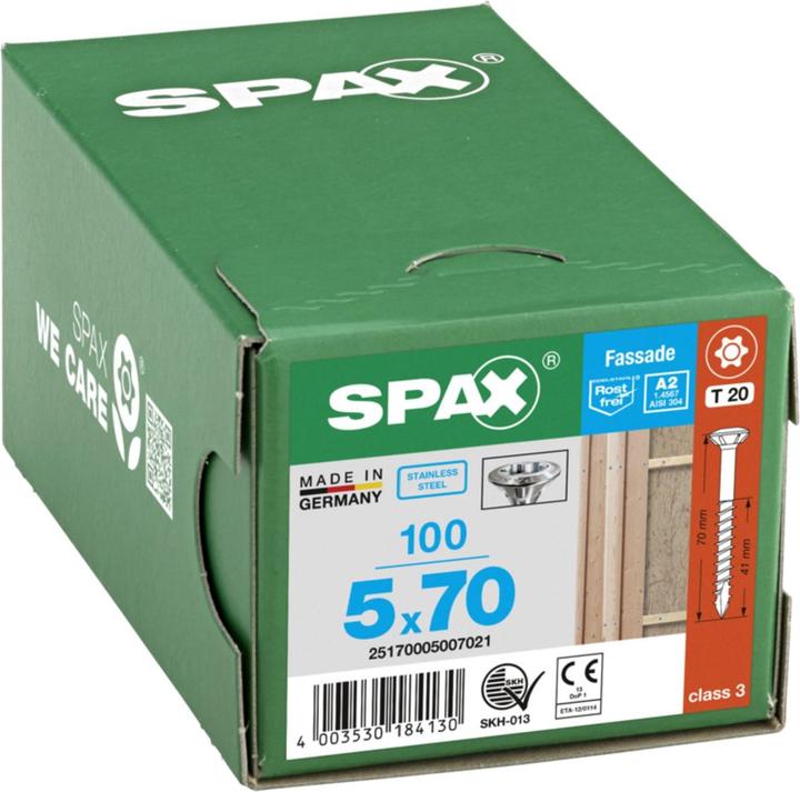 Productafbeelding Spax A2 Linsenkopf Fraesrippen T-Star Plus T20 Teilgewinde Cut (100 Schroeven per stuk, 5 x 70 mm)