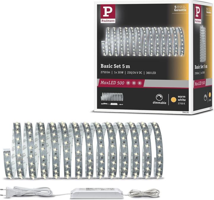 Image du produit Paulmann Kit MaxLED 500 Stripe (Blanc chaud, 500 cm, Intérieur)