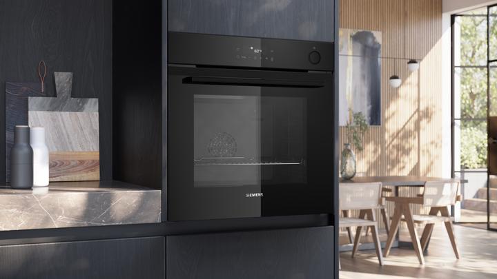 Actual product image Siemens iQ300, Built-in oven with steam support, 60 x 60 cm, Deep black inox, HR232GEB3
