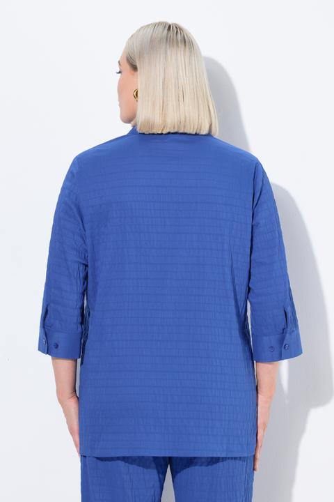 Actual product image Ulla Popken Bubble Texture Solid Button Front Stretch Blouse (46, 48)