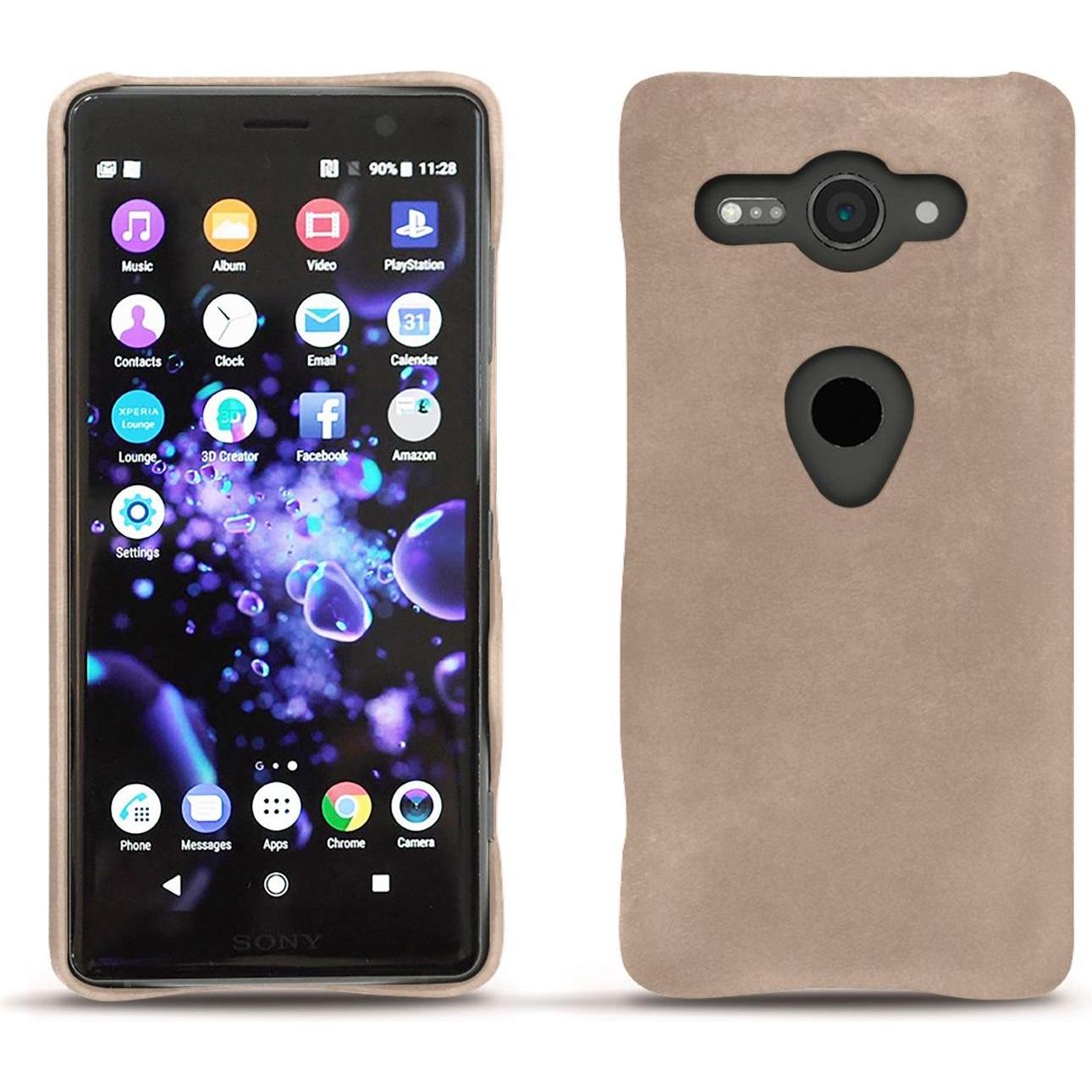 Noreve Lederschutzhülle (Sony Xperia XZ2 Compact), Smartphone Hülle, Beige