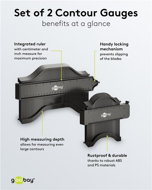 Image du produit Goobay Gabarit de contour, jeu de 2 (12.40 cm)