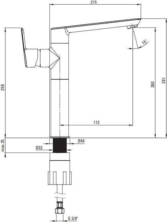 Actual product image Deante Washb Mixer Arnika Titanium Bqa d20k