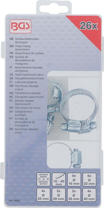 Produktbild BGS Schlauchklemmen-Sortiment Ø 16 - 40 mm 26-tlg. (26 Stk.)