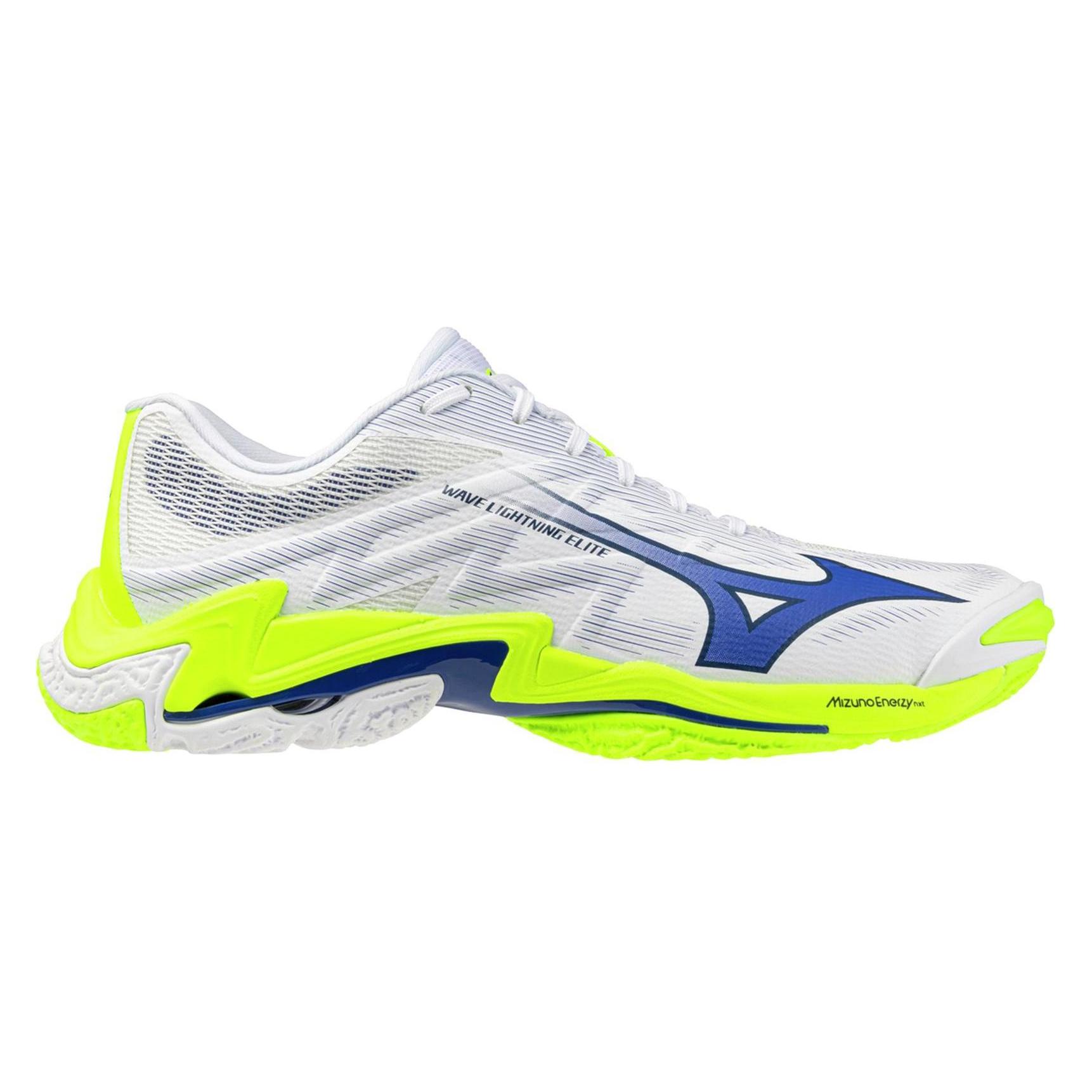 Mizuno, Unisex, Hallenschuhe, Wave Lightning Elite (44.5), Blau, Gelb, Weiss
