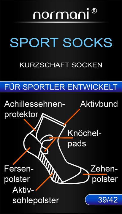 Produktbild Normani 2 Paar Kurzschaft-Sportsocken (2er Pack, 47 - 50)