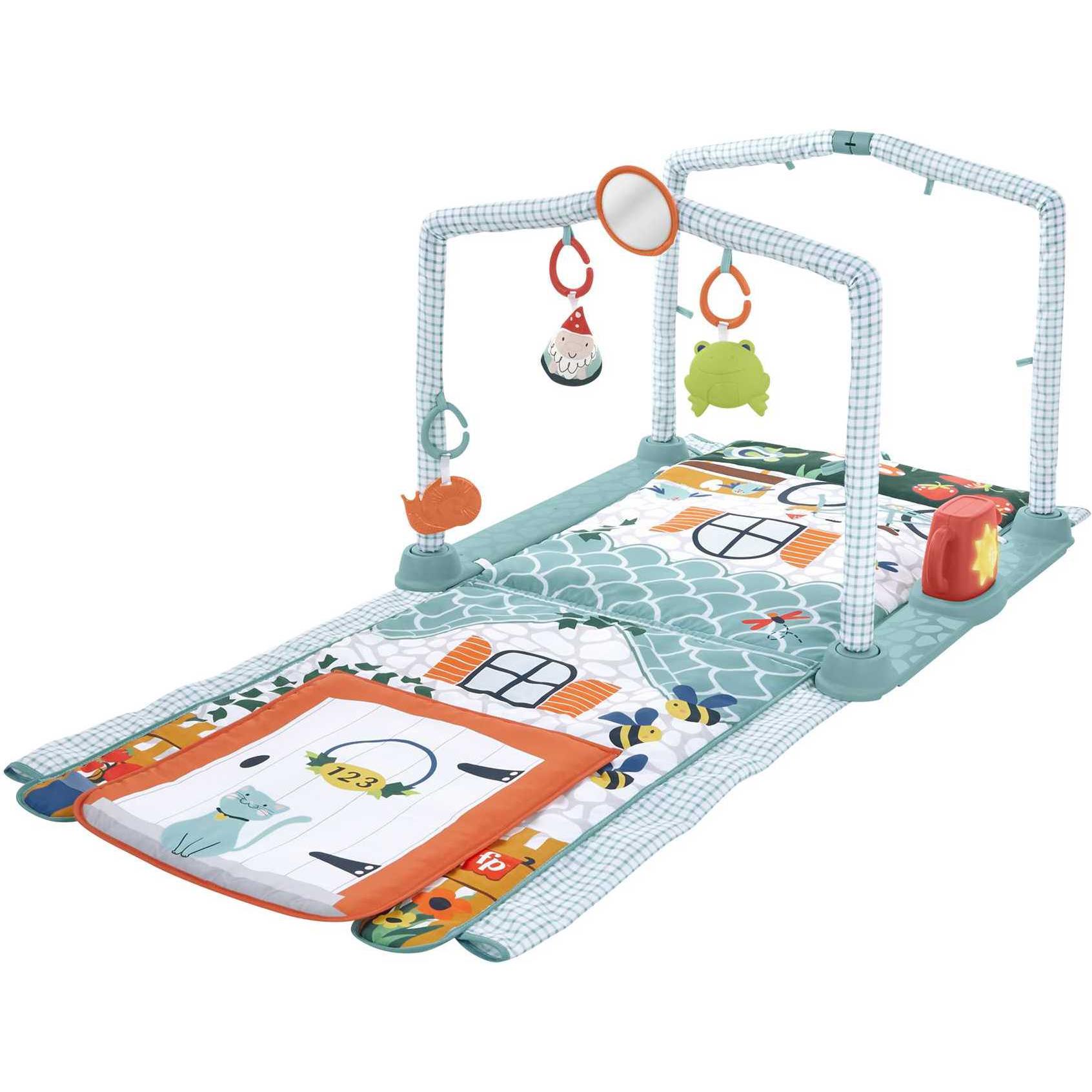 Fisher-Price, Peuterdeken + speelboog, 3-in-1 Little Holiday House Speeldeken