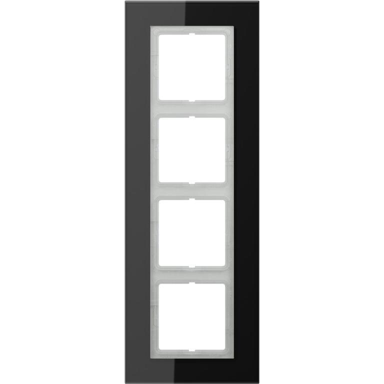 Thumbnail - JUNG, Zubehör Schalterprogramm, Einbaurahmen 4f sw glz LS / LS PLUS Glas LSP984GLSW