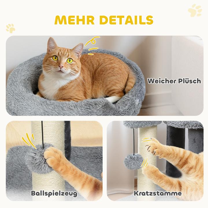 Image du produit PawHut Katzentreppe Spanplatte, Polyester Grau (Chat, Chien, Lavable)