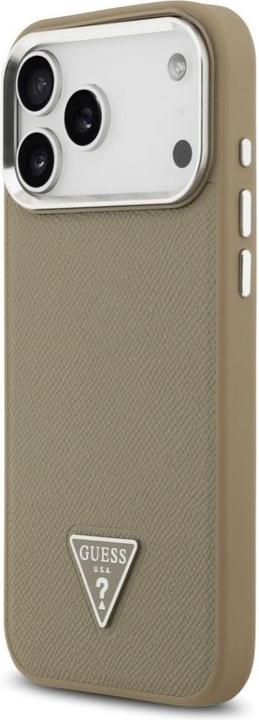 Produktbild Guess Etui Grained Triangle Logo MagSafe do iPhone 17 Pro Max brązowy (Apple iPhone 17 Pro Max)