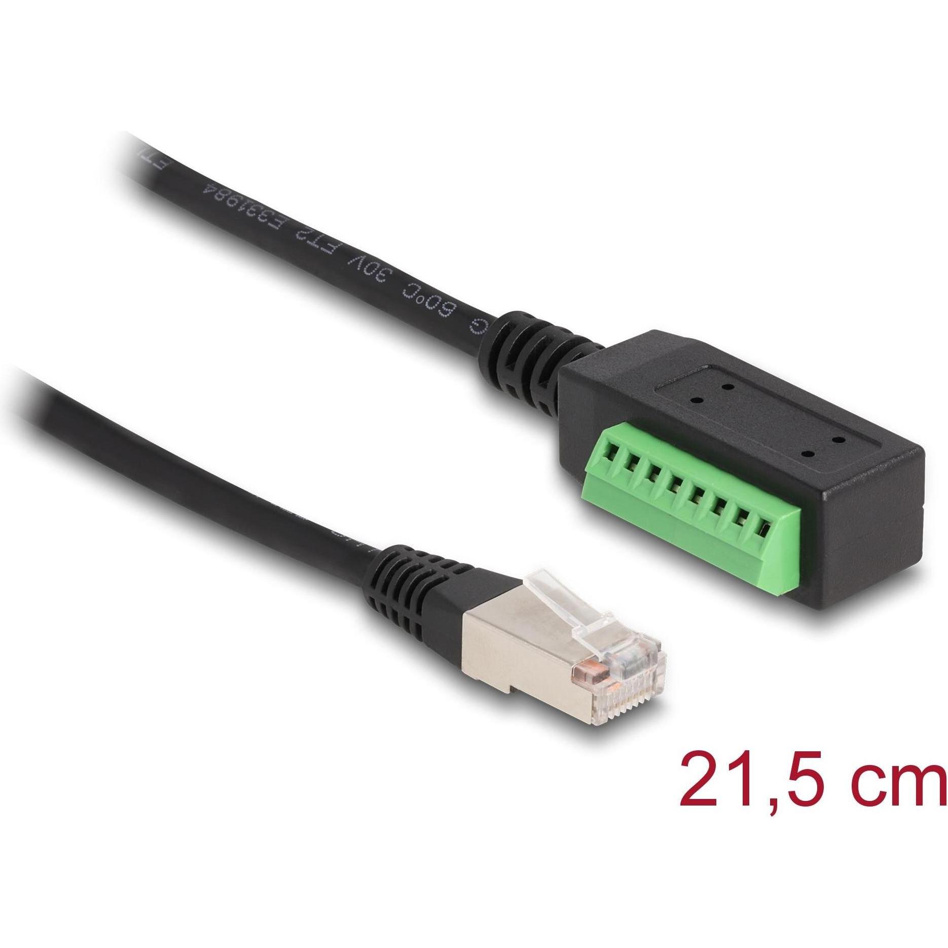 Delock Terminalblock - RJ45 Kabel 1 Stück (UTP, CAT5e, 0.22 m), Netzwerkkabel
