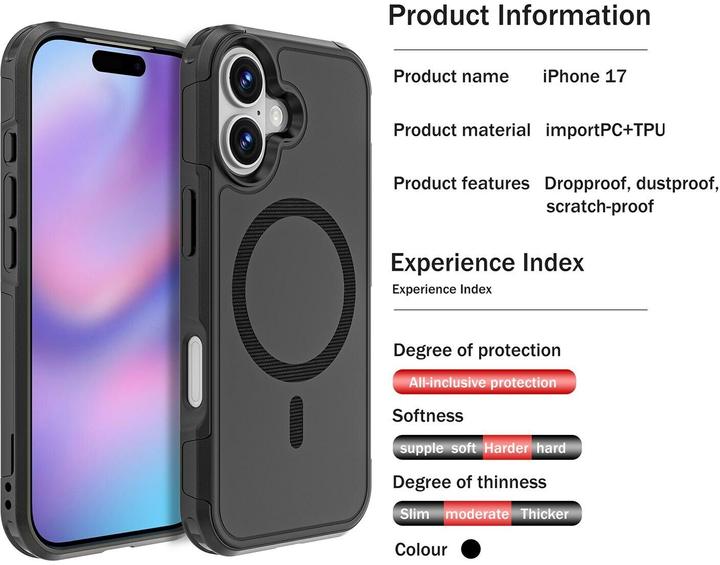 Image du produit 4smarts Defend, Coque, Apple, iPhone 17, 16 cm (6.3"), Noir (Apple iPhone 17)