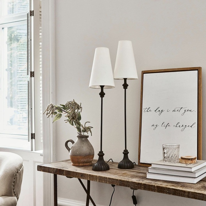 Actual product image Loberon Table lamp set of 2 Ambrosse black/cream (E27)